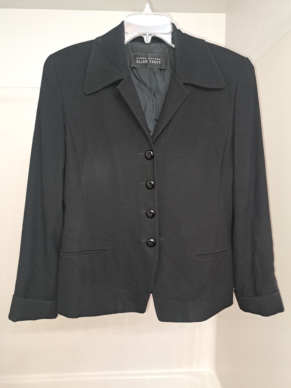 Ellen Tracy Classic Black Four-Button Blazer